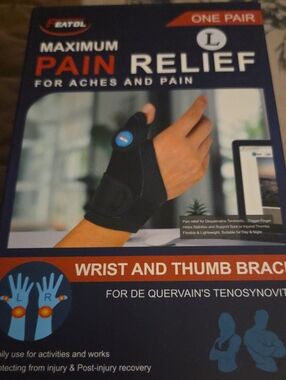 Maximum Pain Relief Wrist and Thumb Brace - Black LEFT ONLY